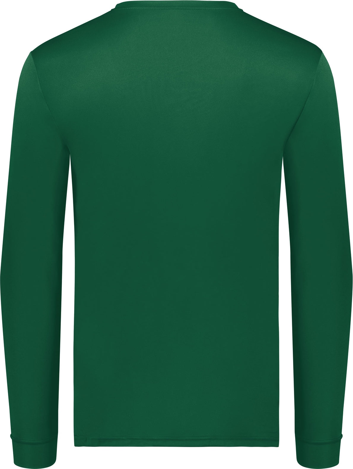 Rear View of DARK GREEN WICKING LONG SLEEVE T-SHIRT