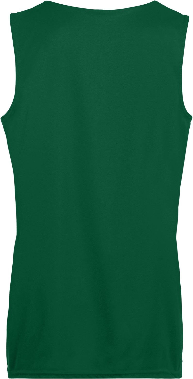 Rear View of DARK GREEN/WHITE LDS REVERSIBLE WICKING TANK