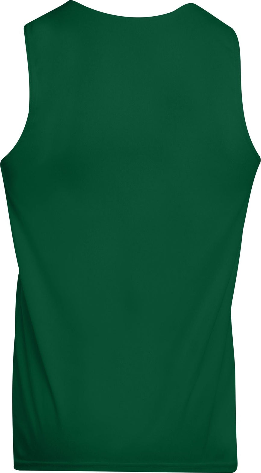 Rear View of DARK GREEN/WHITE REVERSIBLE WICKING TANK