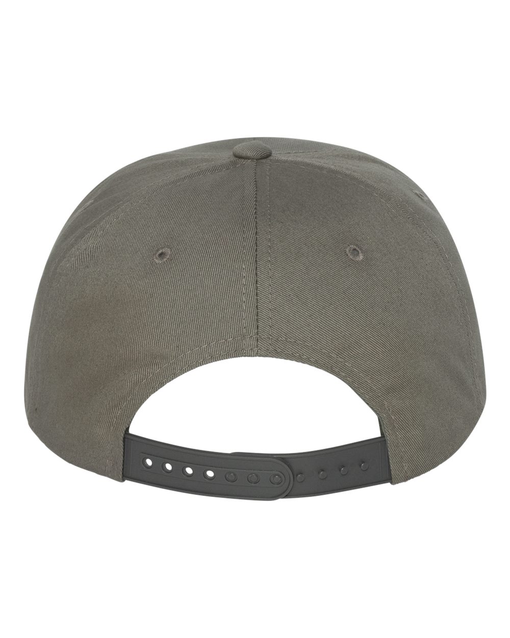 Front View of Dark Grey Five-Panel Cotton Twill Snapback Cap - 6007