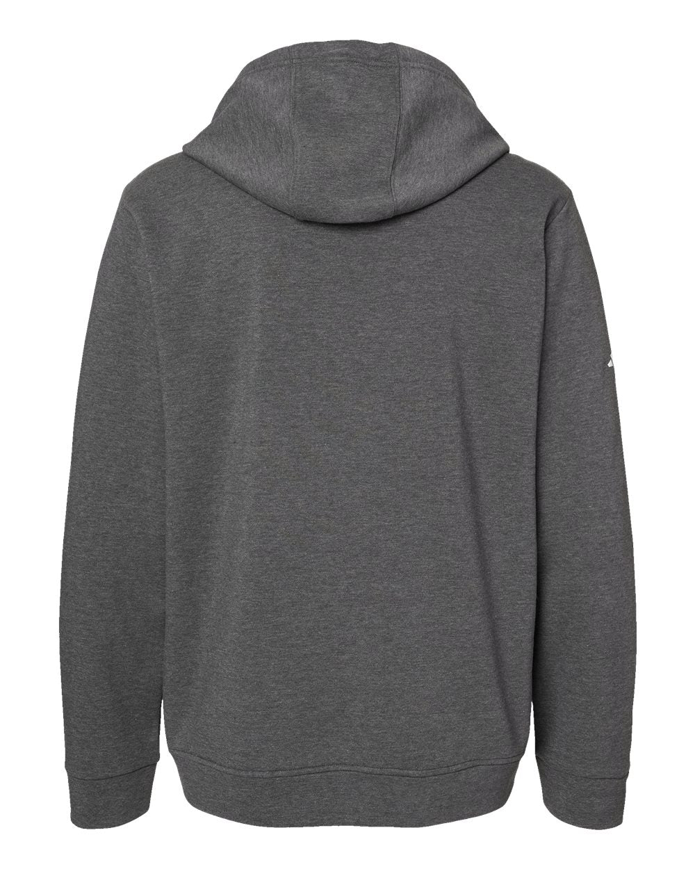 Front View of Dark Grey Heather Fleece Hooded Sweatshirt - A432