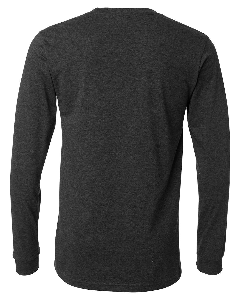 Front View of Dark Grey Heather Heather CVC Long Sleeve Tee - 3501CVC