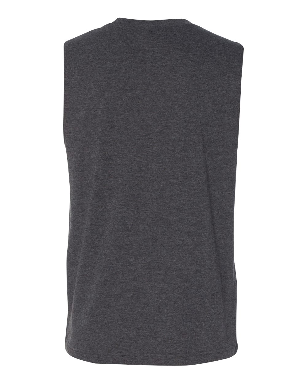 Rear View of Dark Grey Heather Jersey Muscle Tank - 3483
