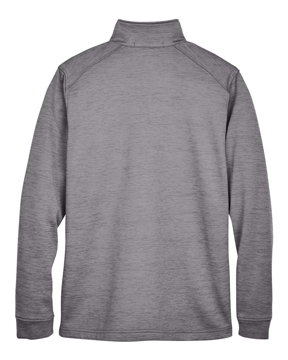 Rear View of Dark Grey Heather Men&#39;s Newbury Mélange Fleece Quarter-Zip Pullover - DG798
