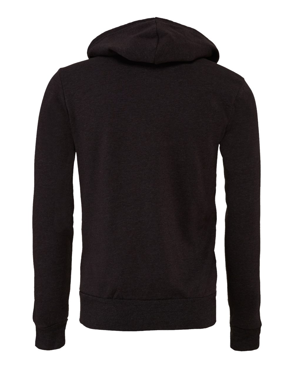 Front View of Dark Grey Heather Sponge Fleece Full-Zip Hoodie - 3739