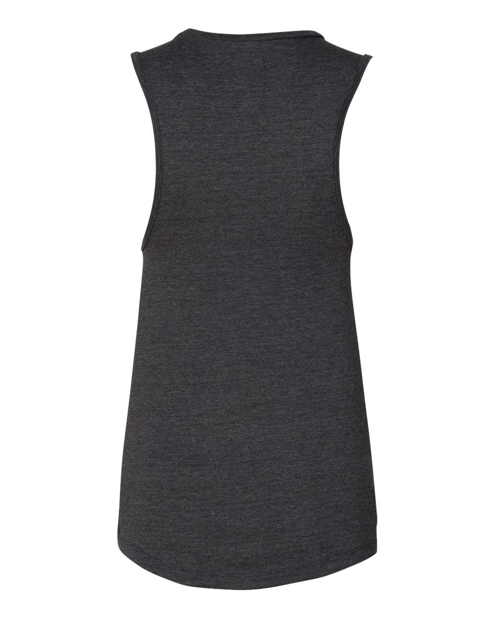 Front View of Dark Grey Heather Women's Jersey Muscle Tank - 6003