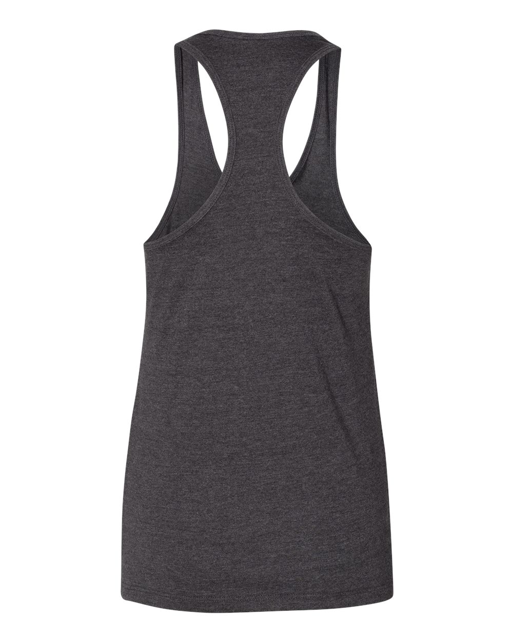 Rear View of Dark Grey Heather Women&#39;s Jersey Racerback Tank - 6008