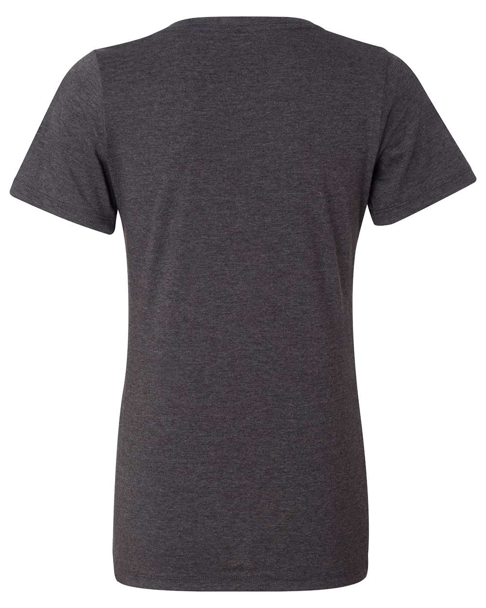 Front View of Dark Grey Heather Women's Relaxed Heather CVC V-Neck Tee - 6405CVC