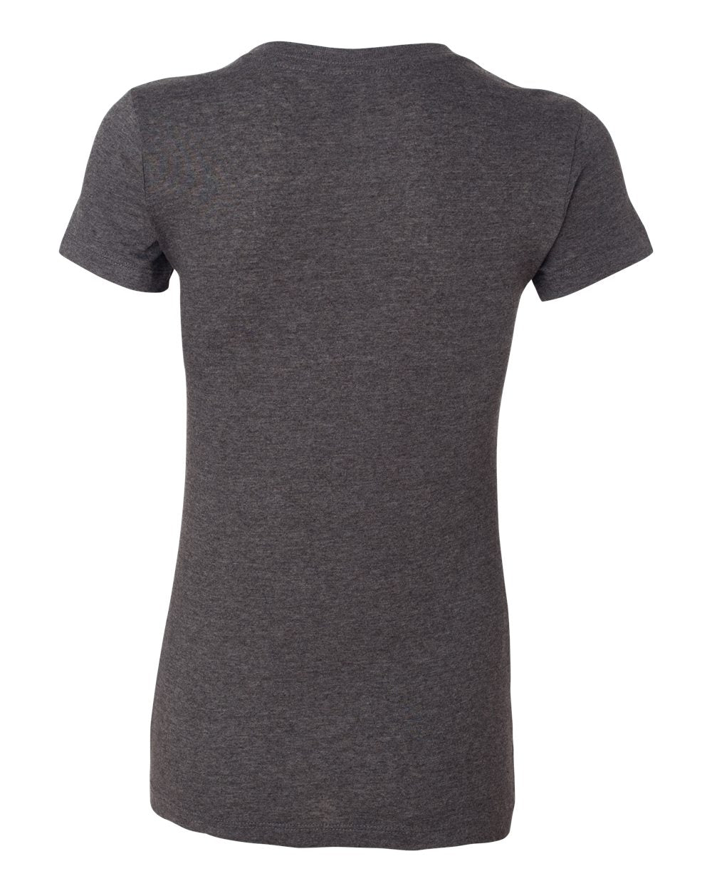 Rear View of Dark Grey Heather Women&#39;s Slim Fit Tee - 6004