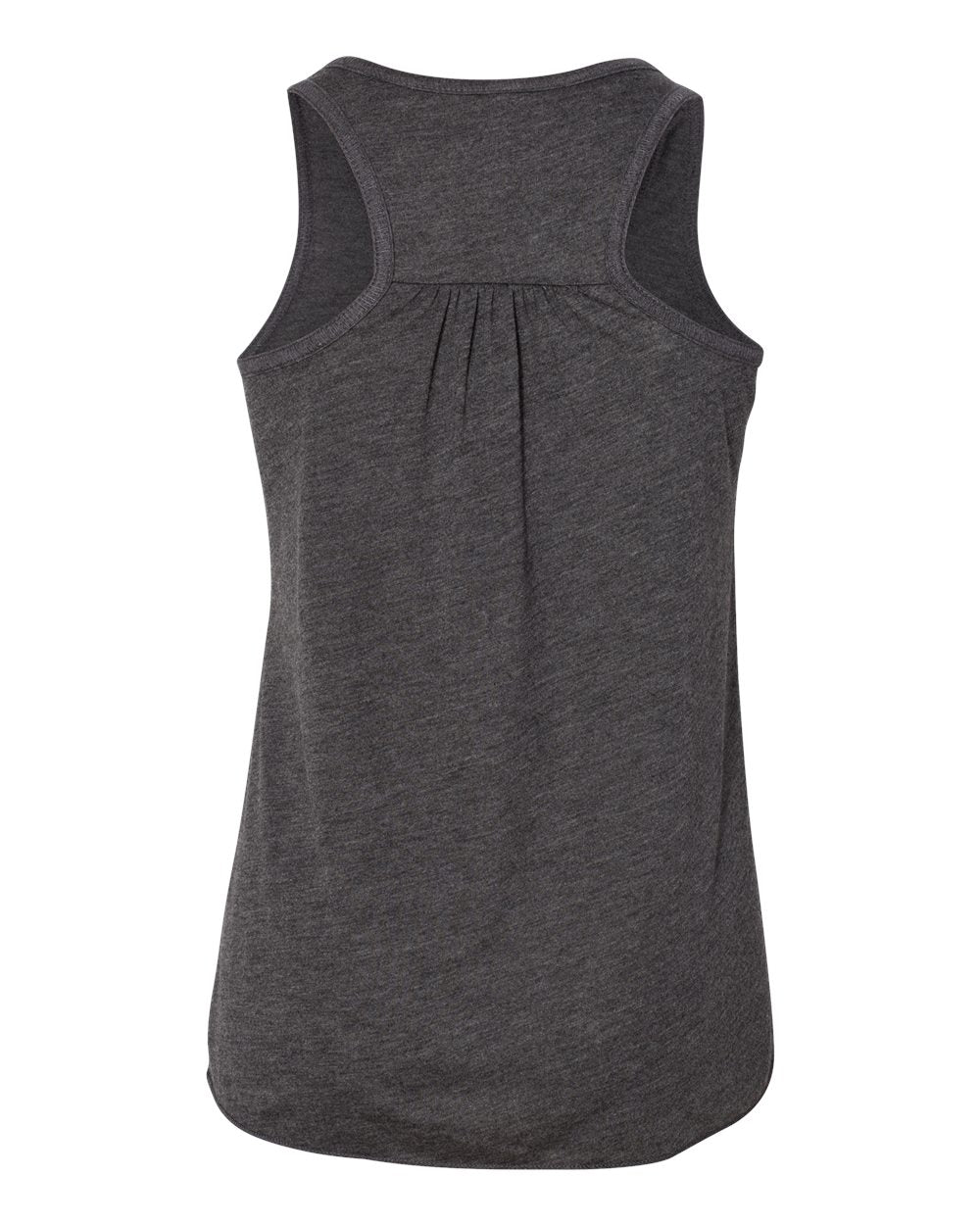 Front View of Dark Grey Heather Youth Flowy Racerback Tank - 8800Y