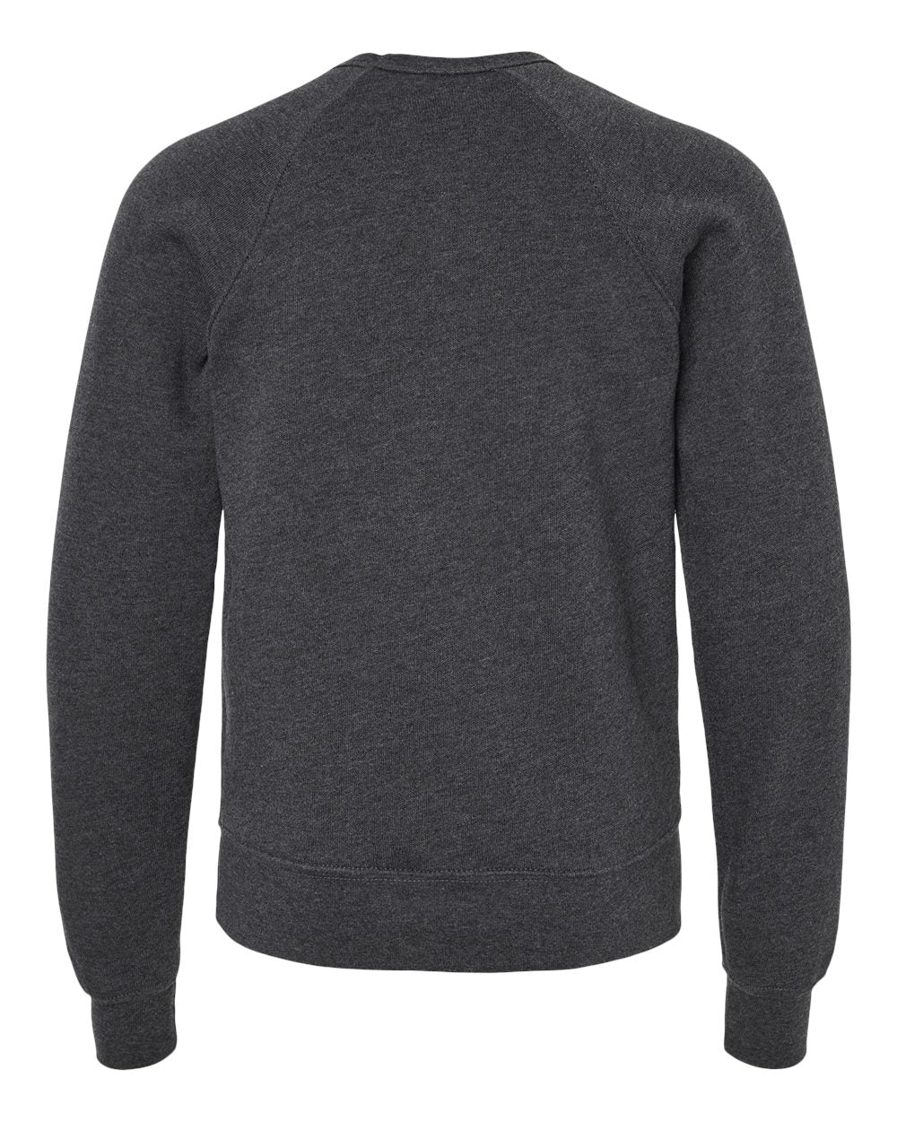 Front View of Dark Grey Heather Youth Sponge Fleece Crewneck Sweatshirt - 3901Y