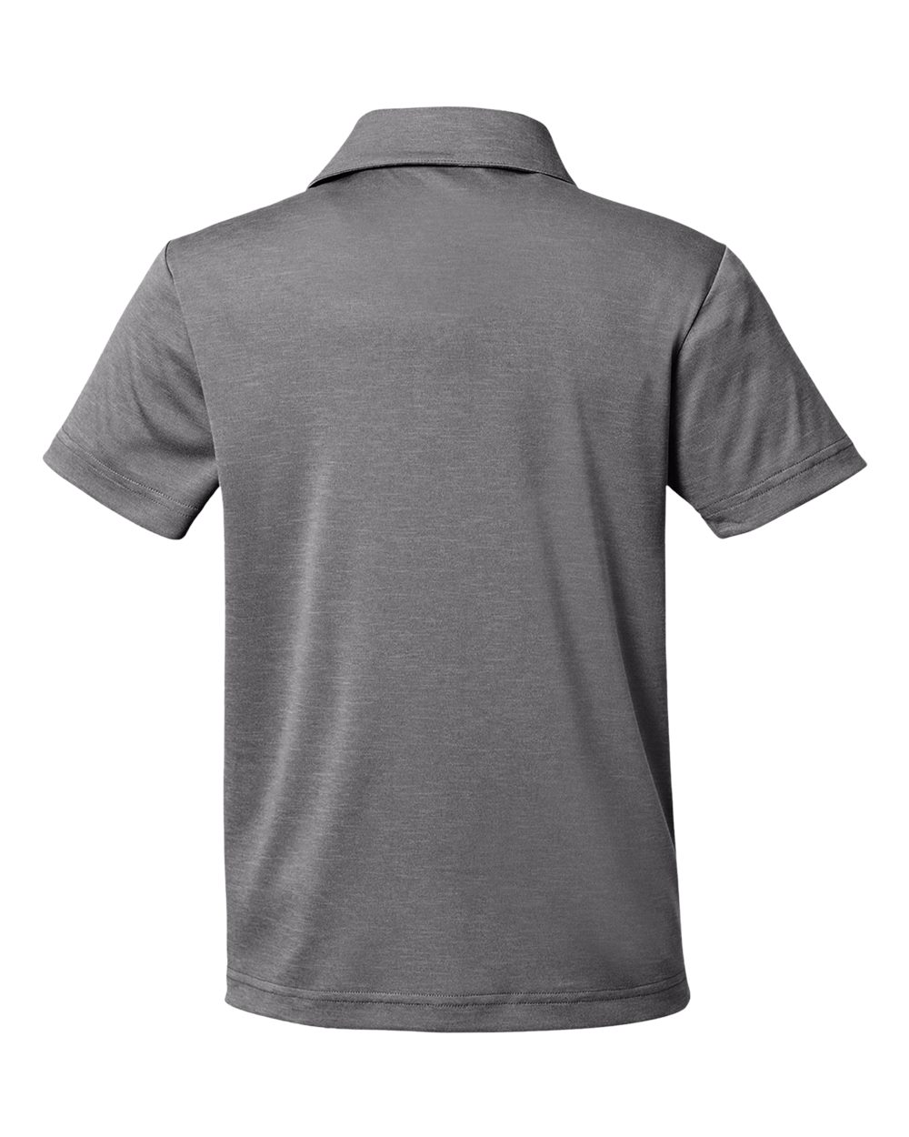 Front View of Dark Grey Heather Youth Zone Sonic Heather Performance Polo - TT51HY