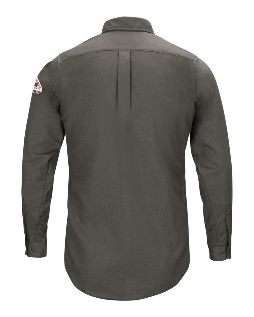 Front View of Dark Grey iQ Series® Long Sleeve Comfort Woven Lightweight Shirt - Tall Sizes - QS50T