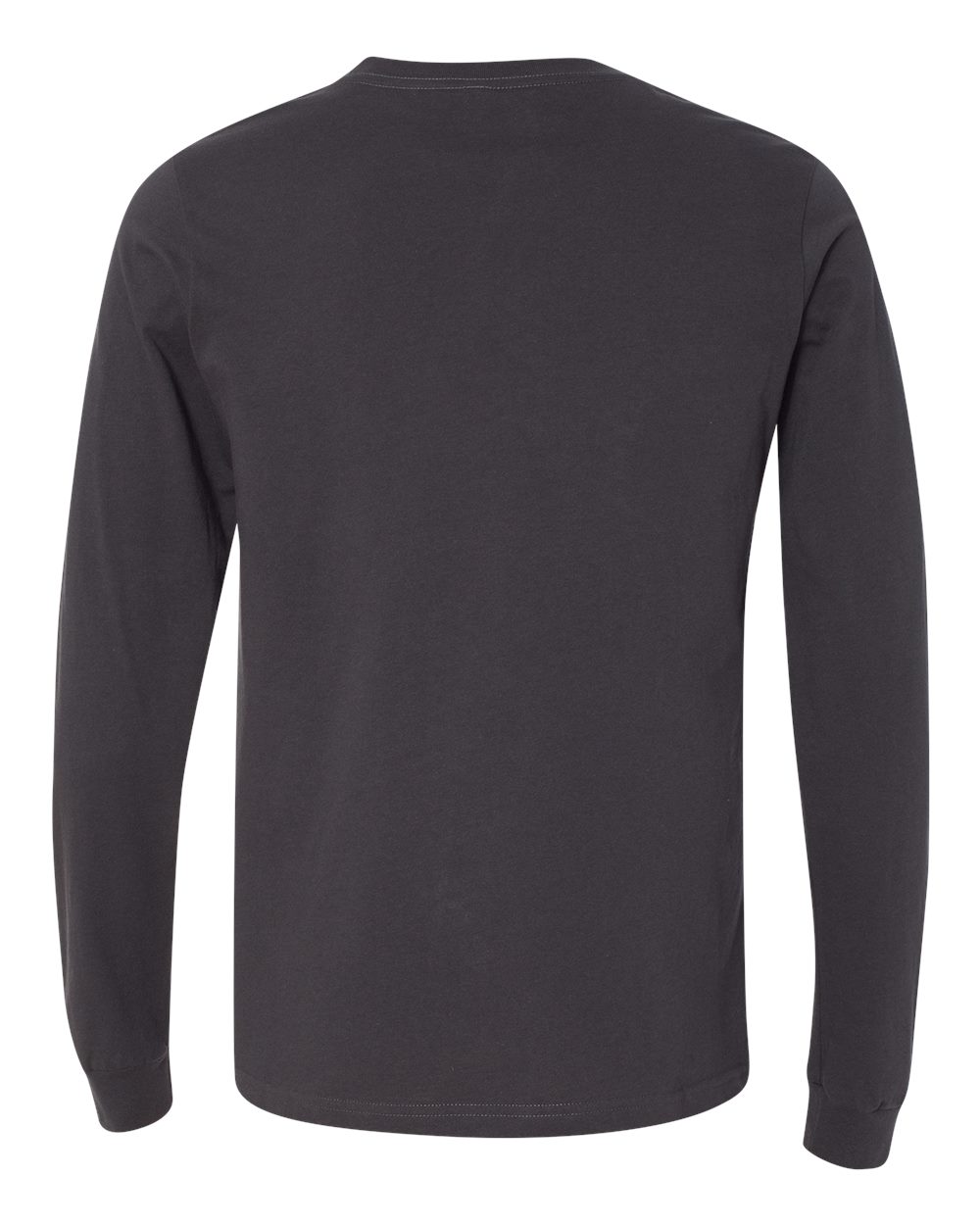 Rear View of Dark Grey Jersey Long Sleeve Tee - 3501