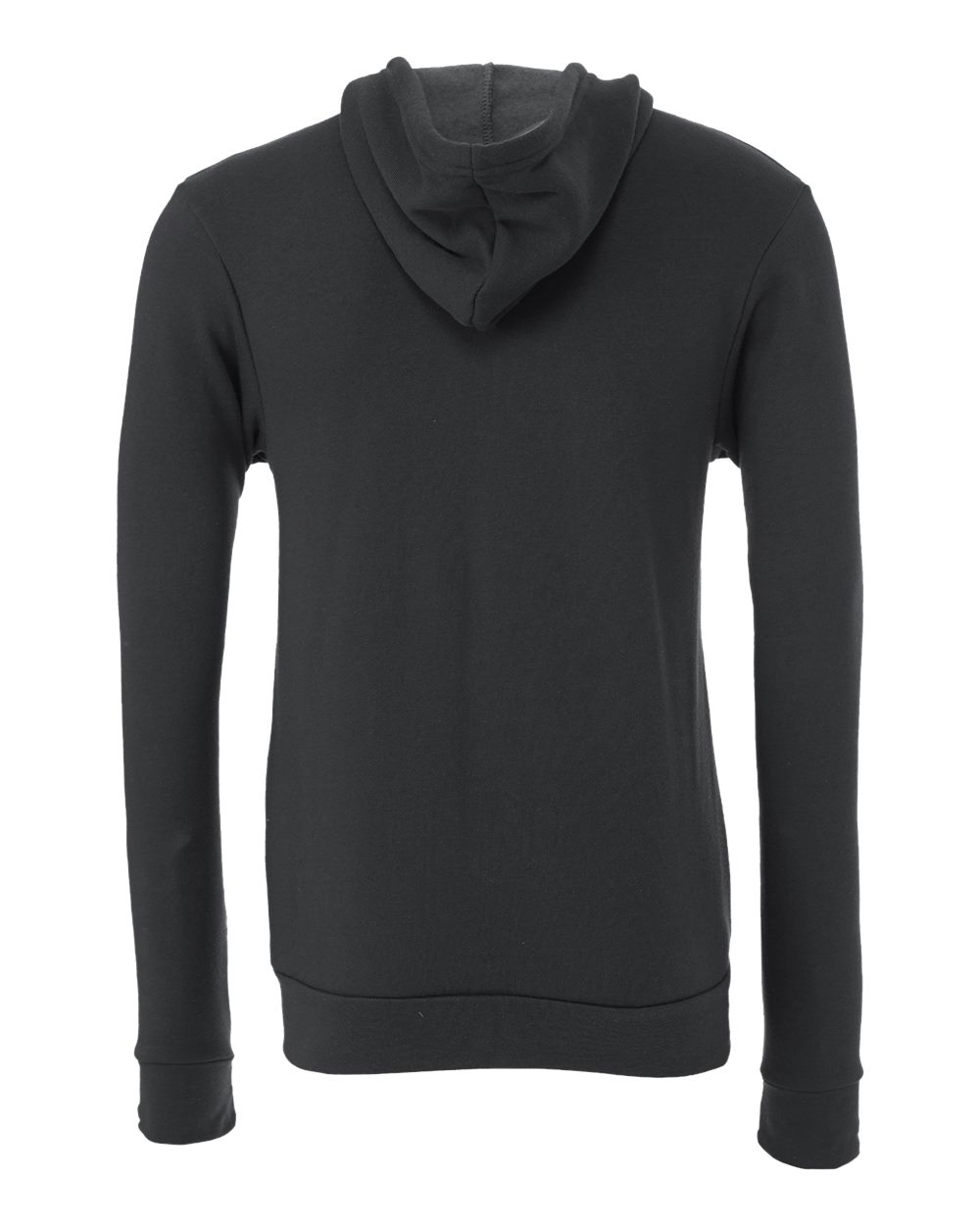 Front View of Dark Grey Sponge Fleece Full-Zip Hoodie - 3739