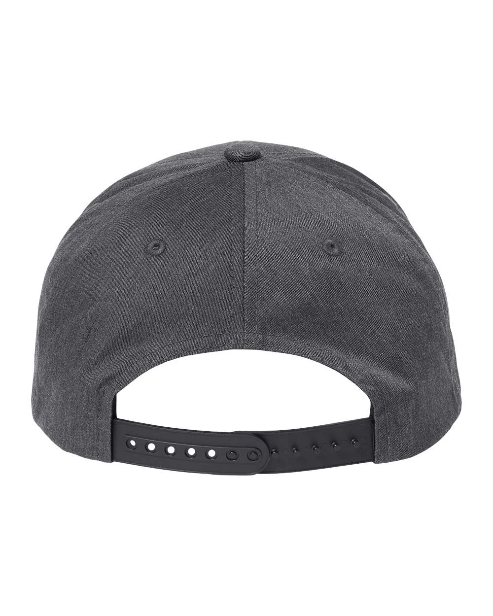 Rear View of Dark Heather Grey CVC Snapback Cap - 6389