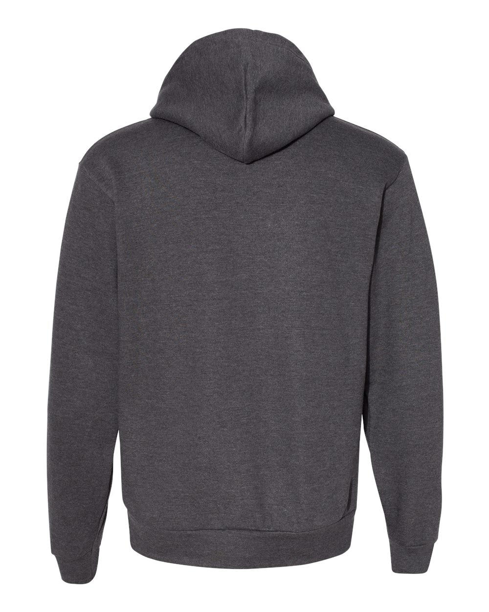 Front View of Dark Heather Grey Flex Fleece Drop-Shoulder Hoodie - F498W
