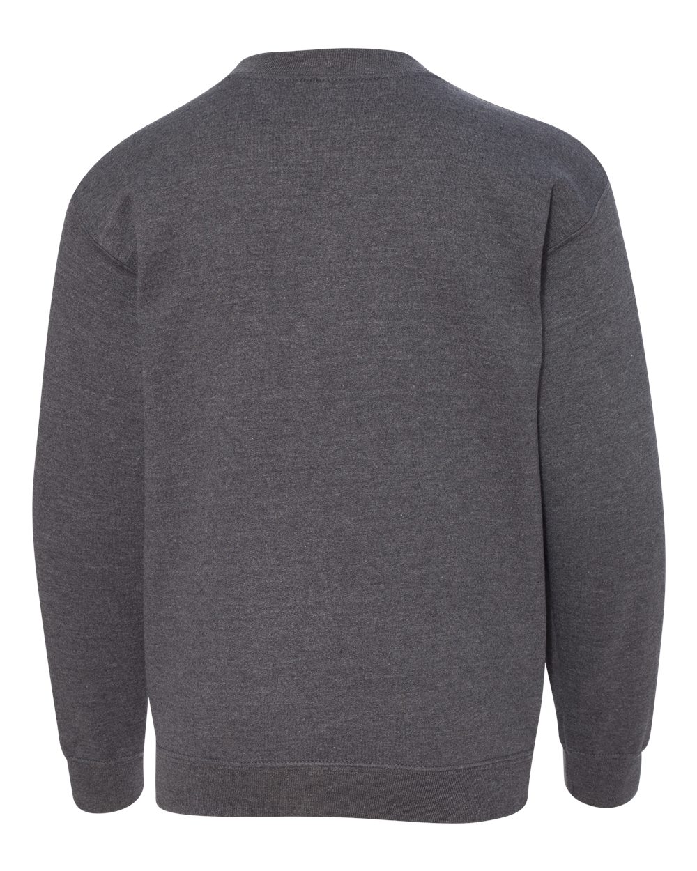 Rear View of Dark Heather Heavy Blend™ Youth Sweatshirt - 18000B