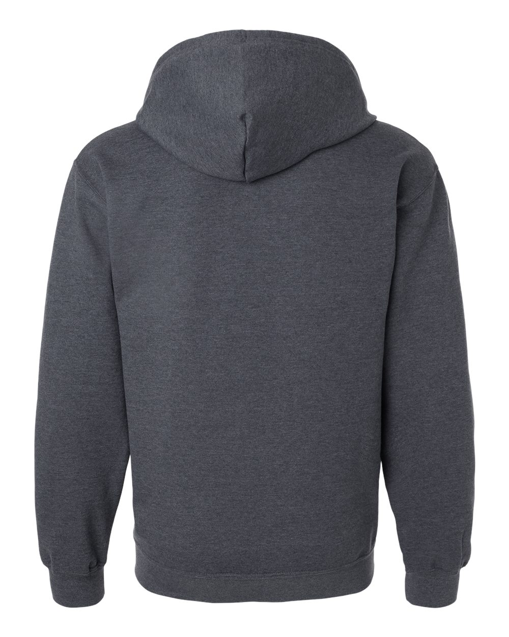Front View of Dark Heather Softstyle® Full-Zip Hooded Sweatshirt - SF600