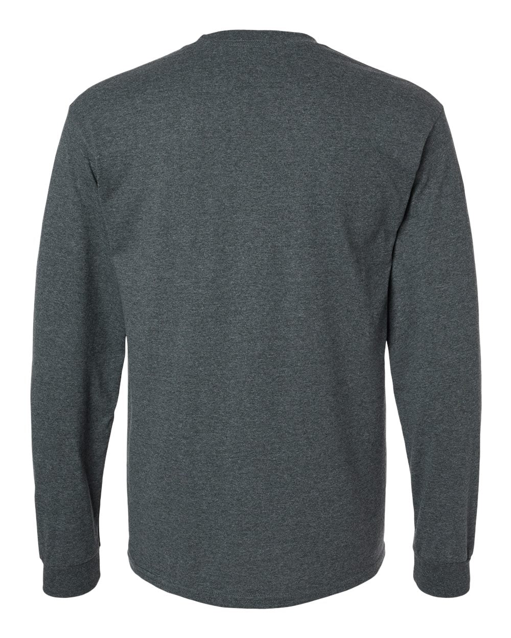 Front View of Dark Heather Ultra Cotton® Long Sleeve T-Shirt - 2400