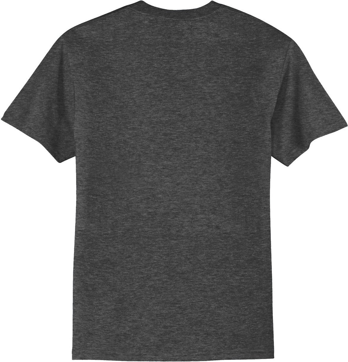 Front View of Dark Hthr Grey Port & Co Tall Core Blend Tee. PC55T