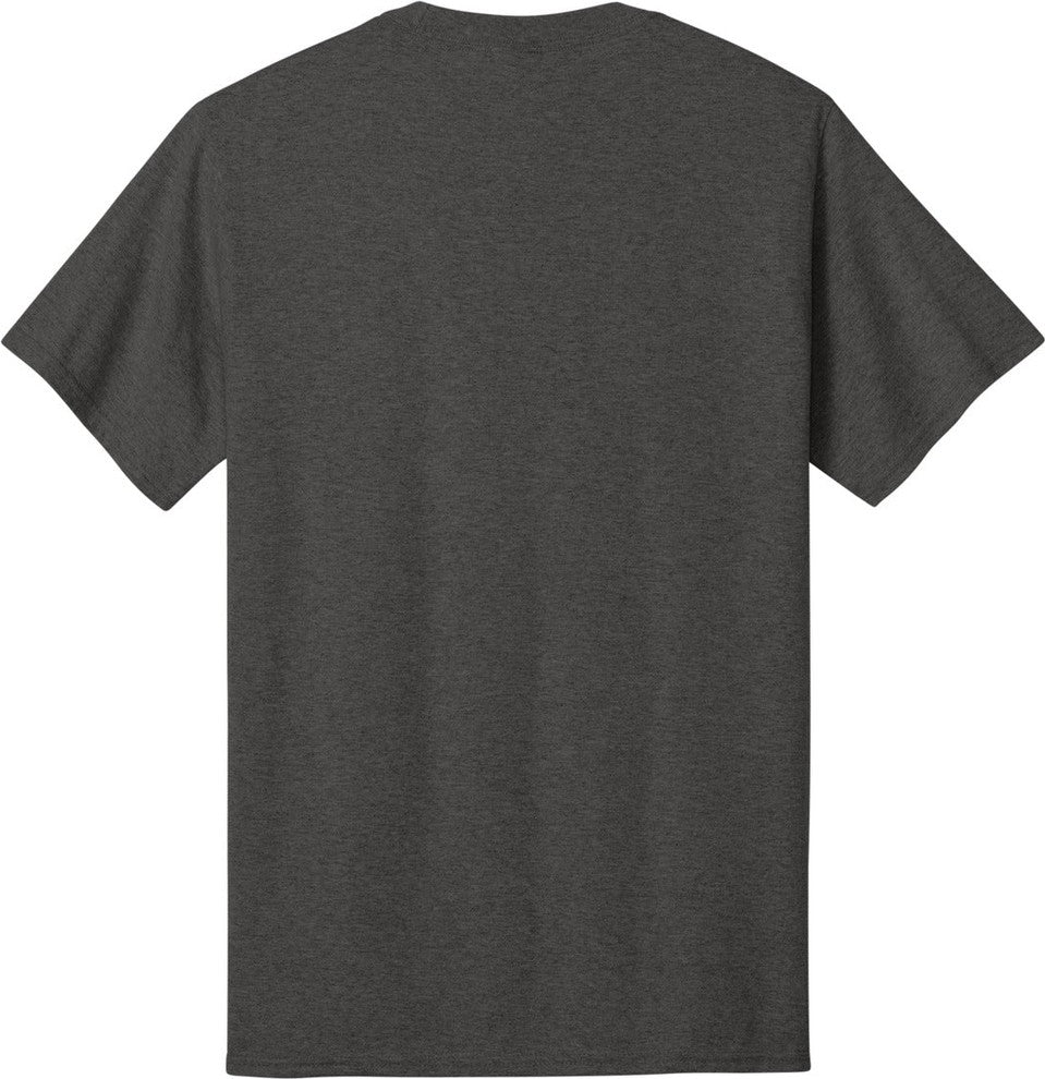Front View of Dark Hthr Grey Port & Co Tall Core Cotton Tee PC54T