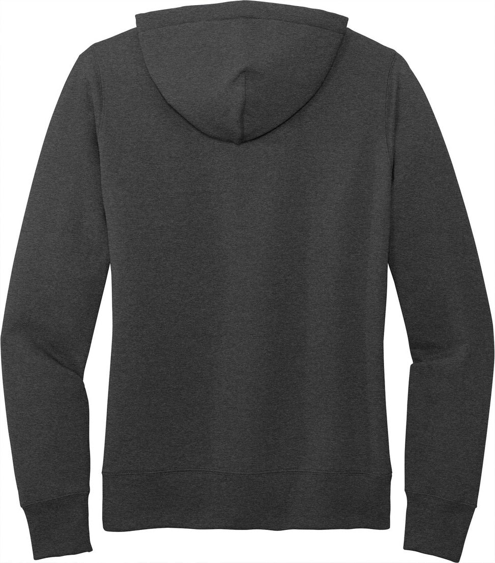 Front View of Dark Hthr Grey Port & Co Women's Core Fleece Pullover Hooded Sweatshirt LPC78H