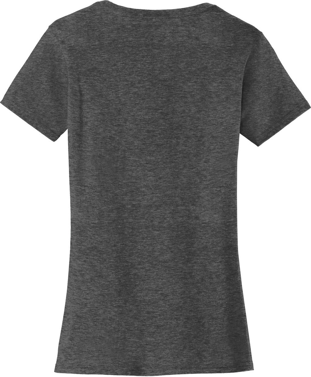 Front View of Dark Hthr Grey Port & Co Women's Fan Favorite Tee. LPC450