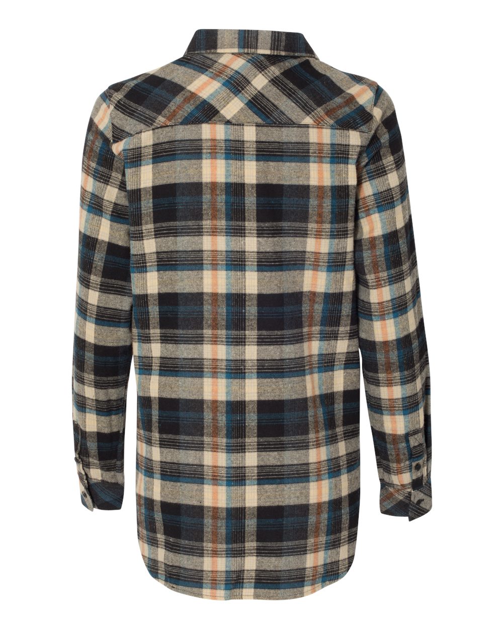 Front View of Dark Khaki Women's Yarn-Dyed Long Sleeve Flannel Shirt - 5210