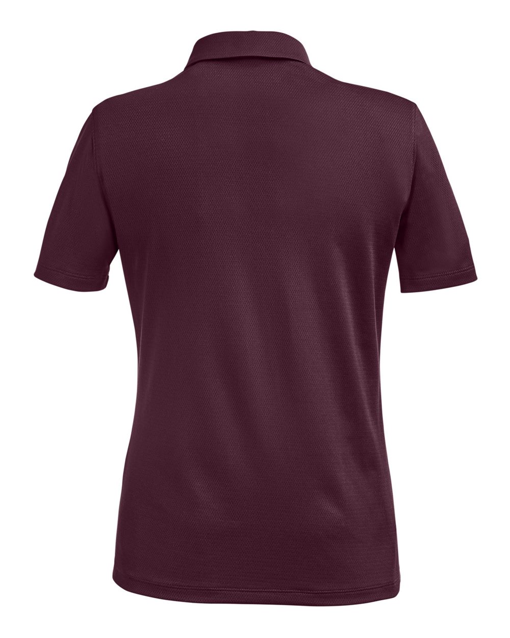 Rear View of Dark Maroon/ White Women's Tech™ Polo - 1370431 plain