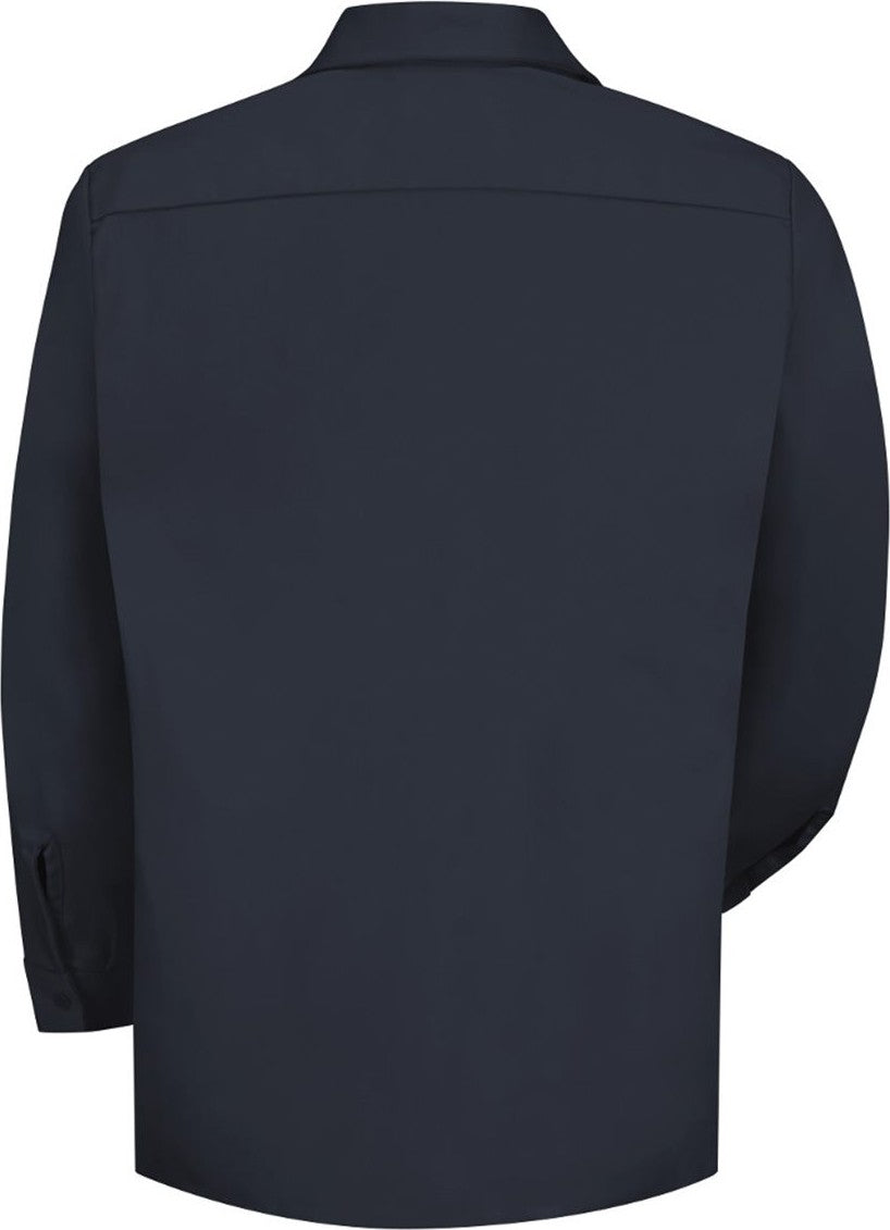 Front View of Dark Navy Cotton Long Sleeve Uniform Shirt - SC30