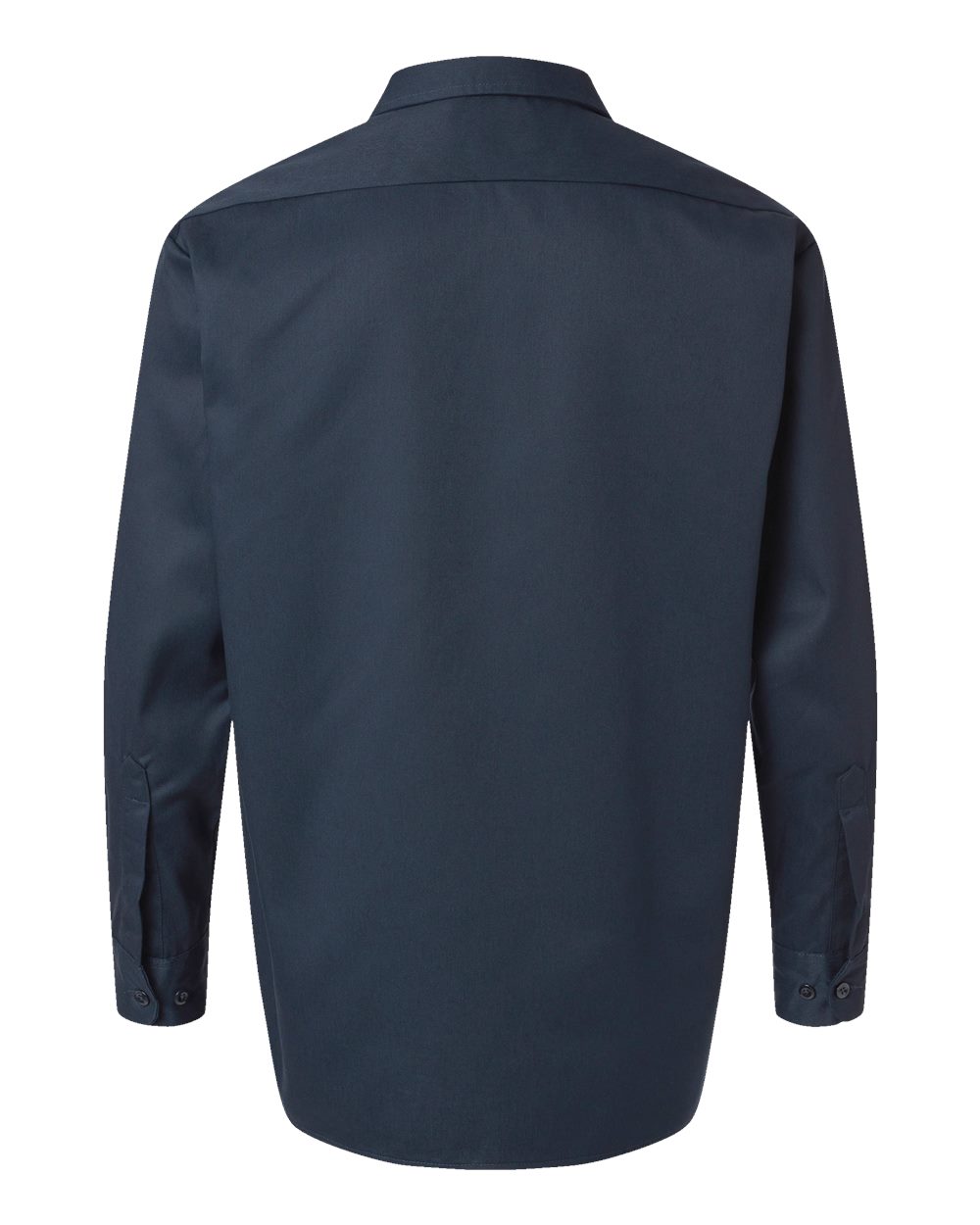 Front View of Dark Navy Long Sleeve Work Shirt - Tall Sizes - 5574T