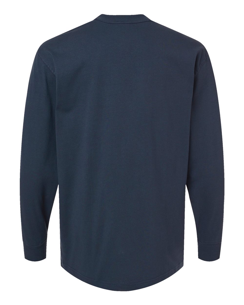 Front View of Dark Navy Traditional Heavyweight Long Sleeve T-Shirt - WL50
