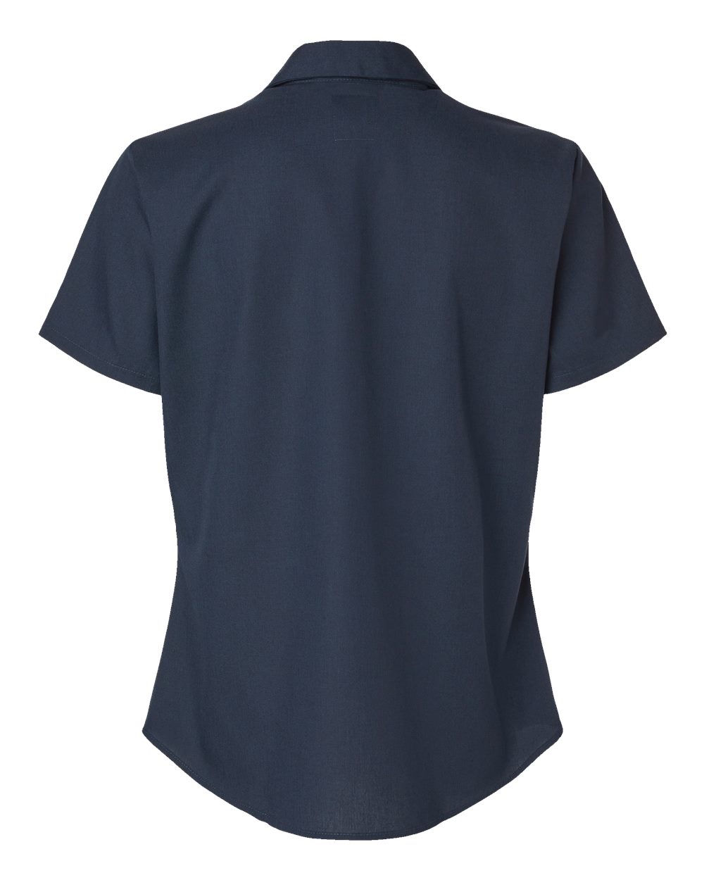 Rear View of Dark Navy Women's Industrial Short Sleeve Work Shirt - 5350