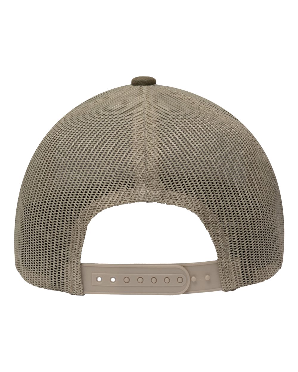 Front View of Dark Olive Green/ Khaki Modern Five-Panel Trucker Fit Cap - SP1550