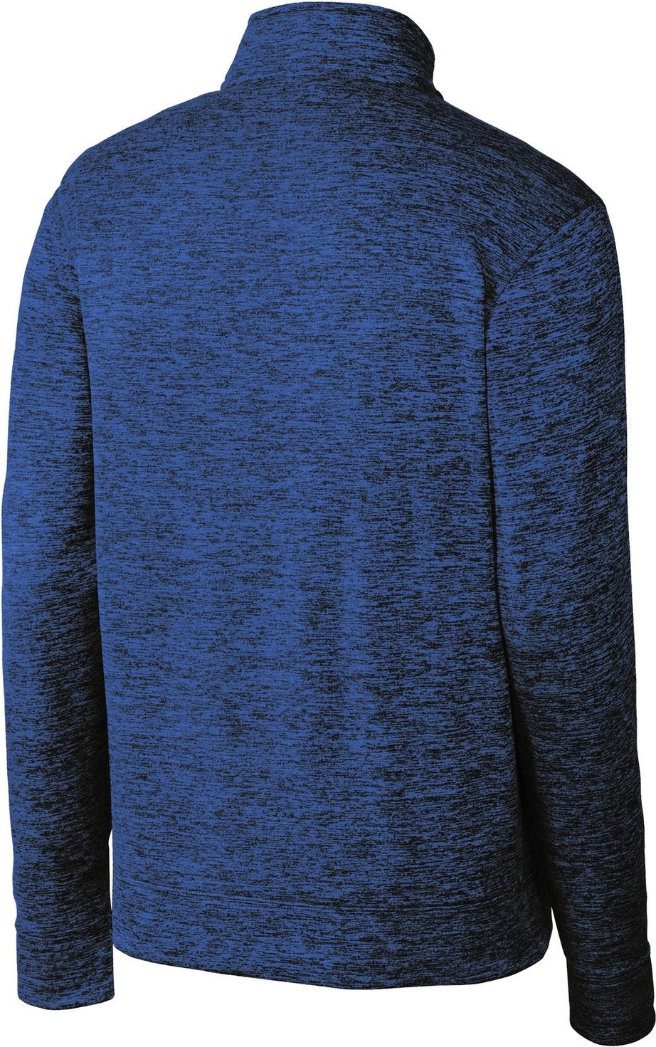 Front View of Dark Roy-Bk El Sport-Tek PosiCharge Electric Heather Fleece 1/4-Zip Pullover. ST226