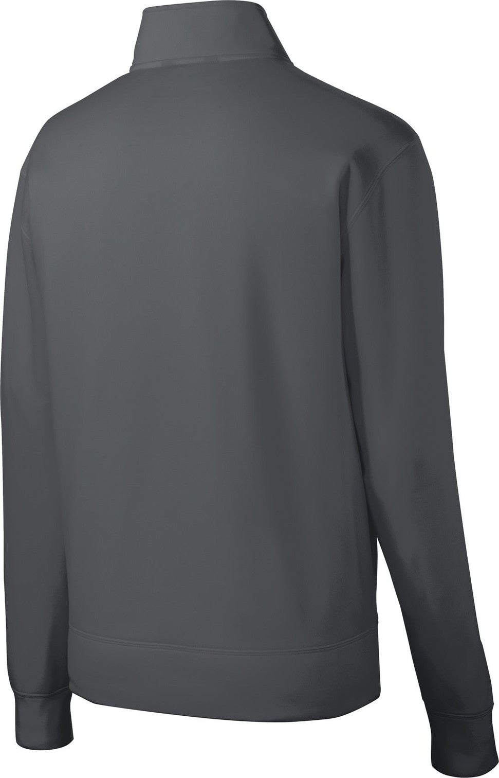 Rear View of Dark Smk Grey Sport-Tek Youth Sport-Wick Fleece Full-Zip Jacket. YST241