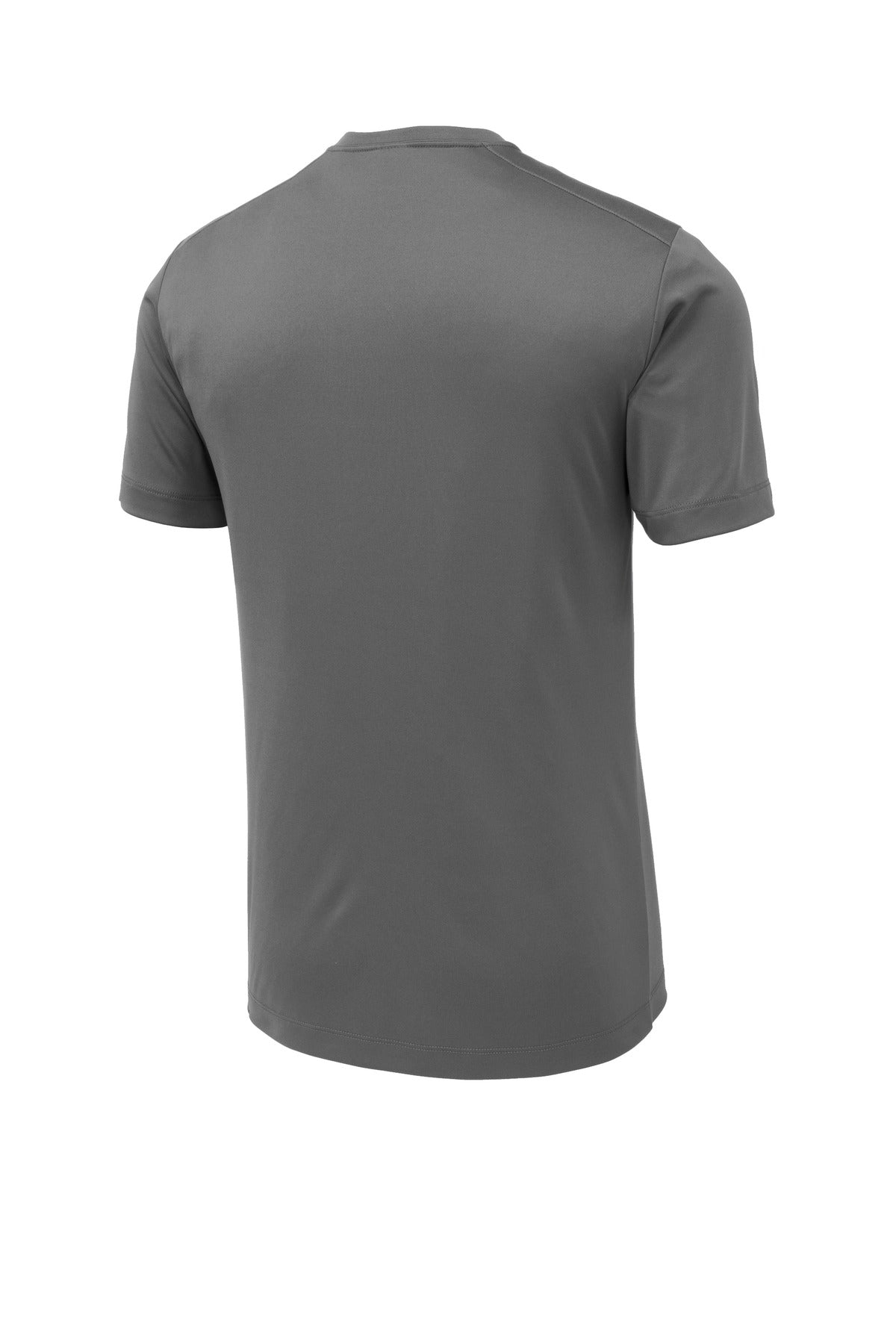 Front View of Dark Smoke Gry Sport-Tek Posi-UV Pro Tee. ST420