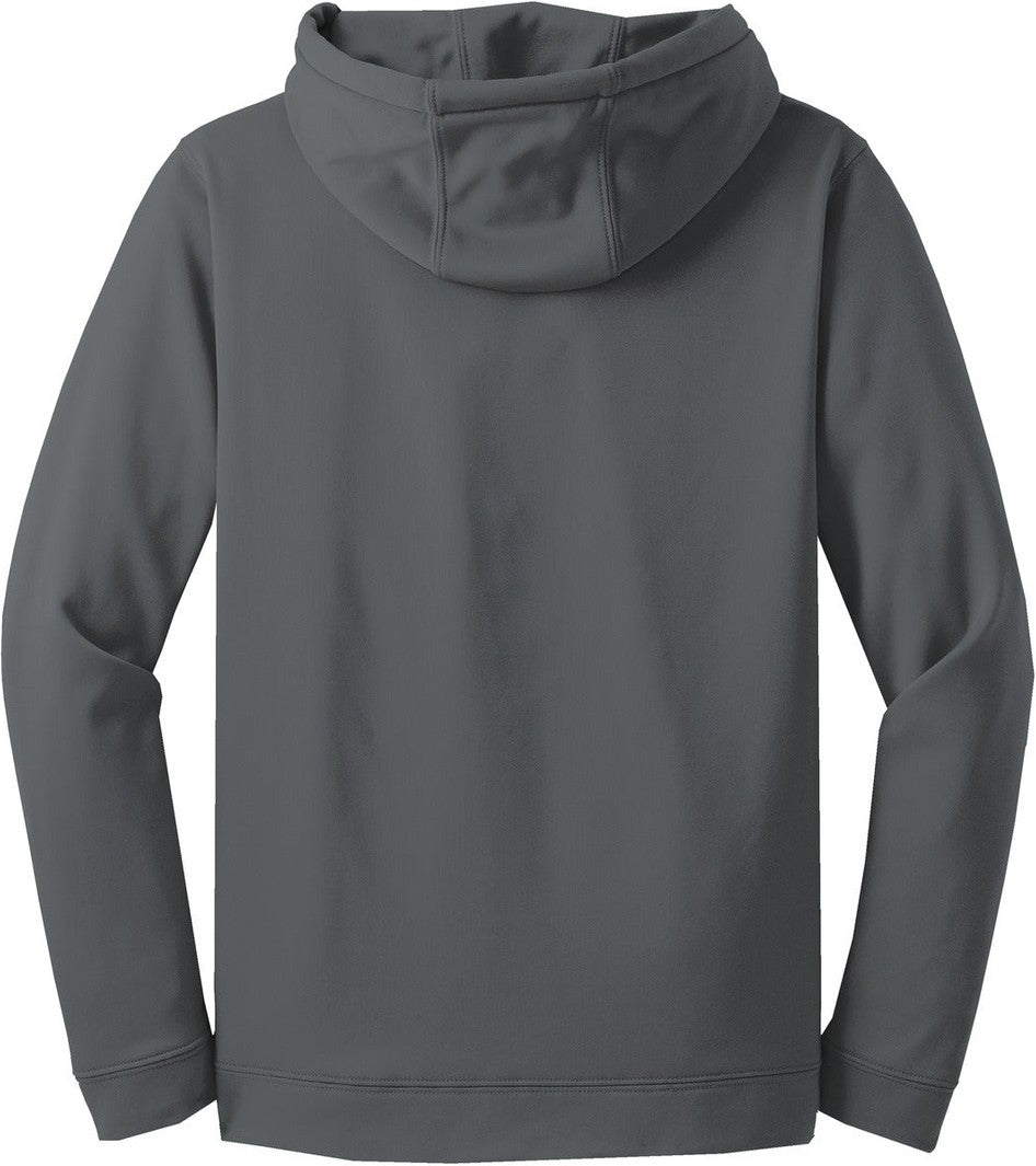Rear View of Dark Smoke Gry Sport-Tek Sport-Wick Fleece Hooded Pullover. F244