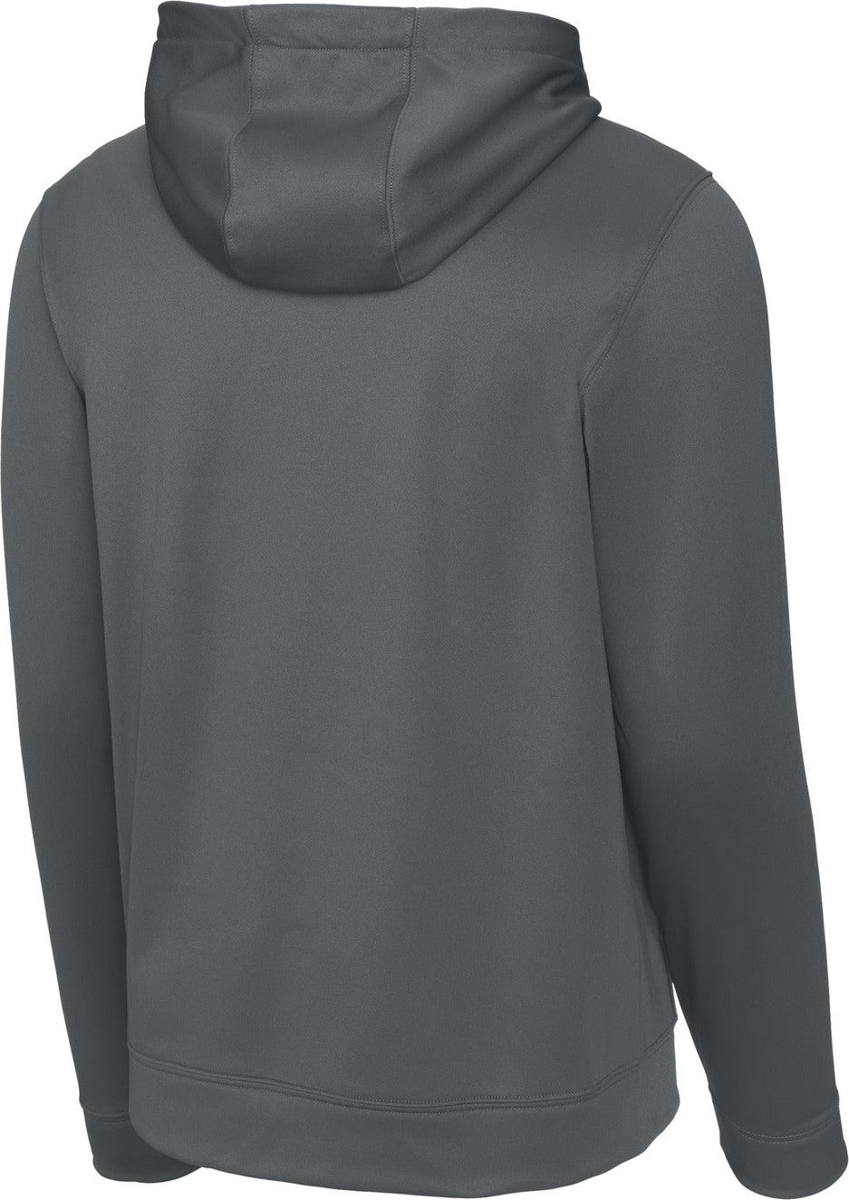 Rear View of Dark Smoke Gry Sport-Tek Sport-Wick Fleece Hooded Pullover. F244