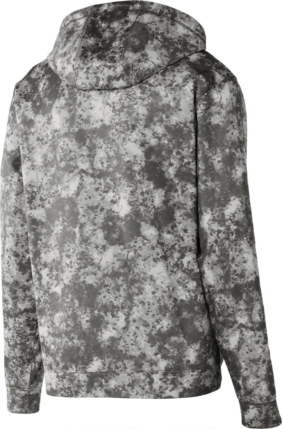 Front View of Dark Smoke Gry Sport-Tek Sport-Wick Mineral Freeze Fleece Hooded Pullover. ST230