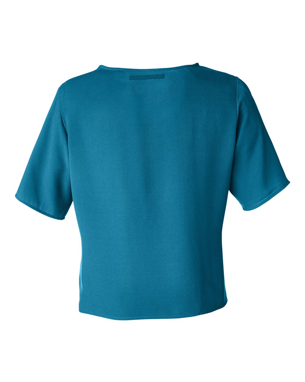 Front View of Dark Teal Women's Perfect Fit™ Tie Front Blouse - DP617W