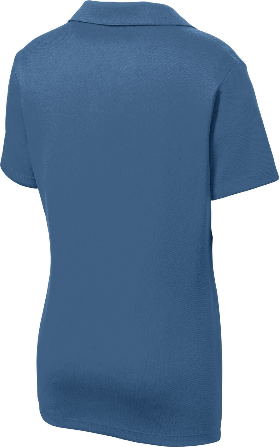 Front View of Dawn Blue Sport-Tek Women's PosiCharge RacerMesh Polo. LST640