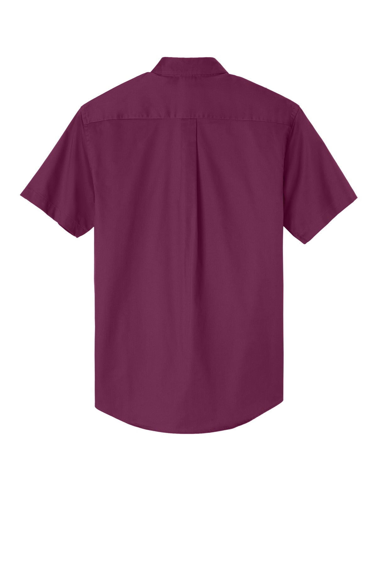 Front View of Deep Berry Port Authority Short Sleeve Easy Care Shirt. S508