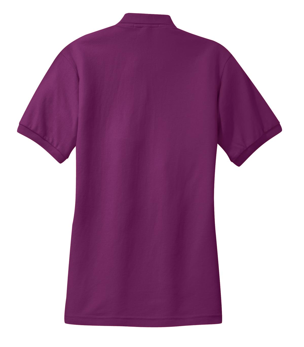 Front View of Deep Berry Port Authority Women's Silk Touch Polo. L500