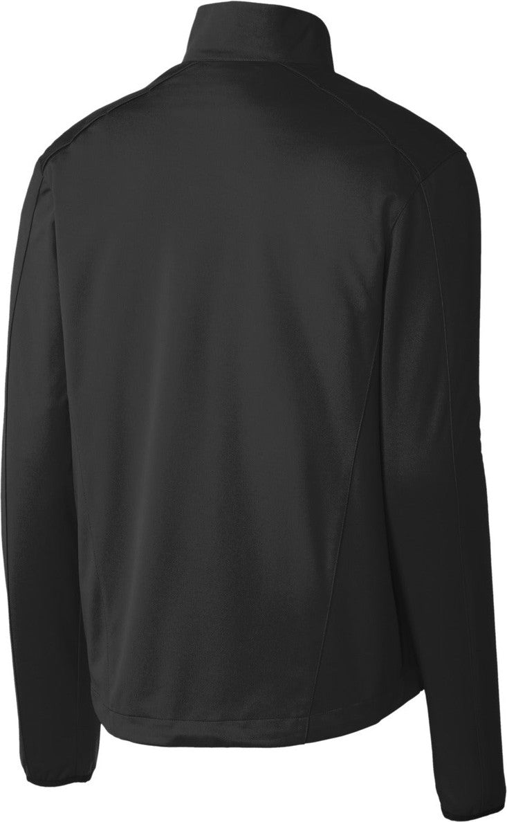 Front View of Deep Black Port Authority Active 1/2-Zip Soft Shell Jacket. J716
