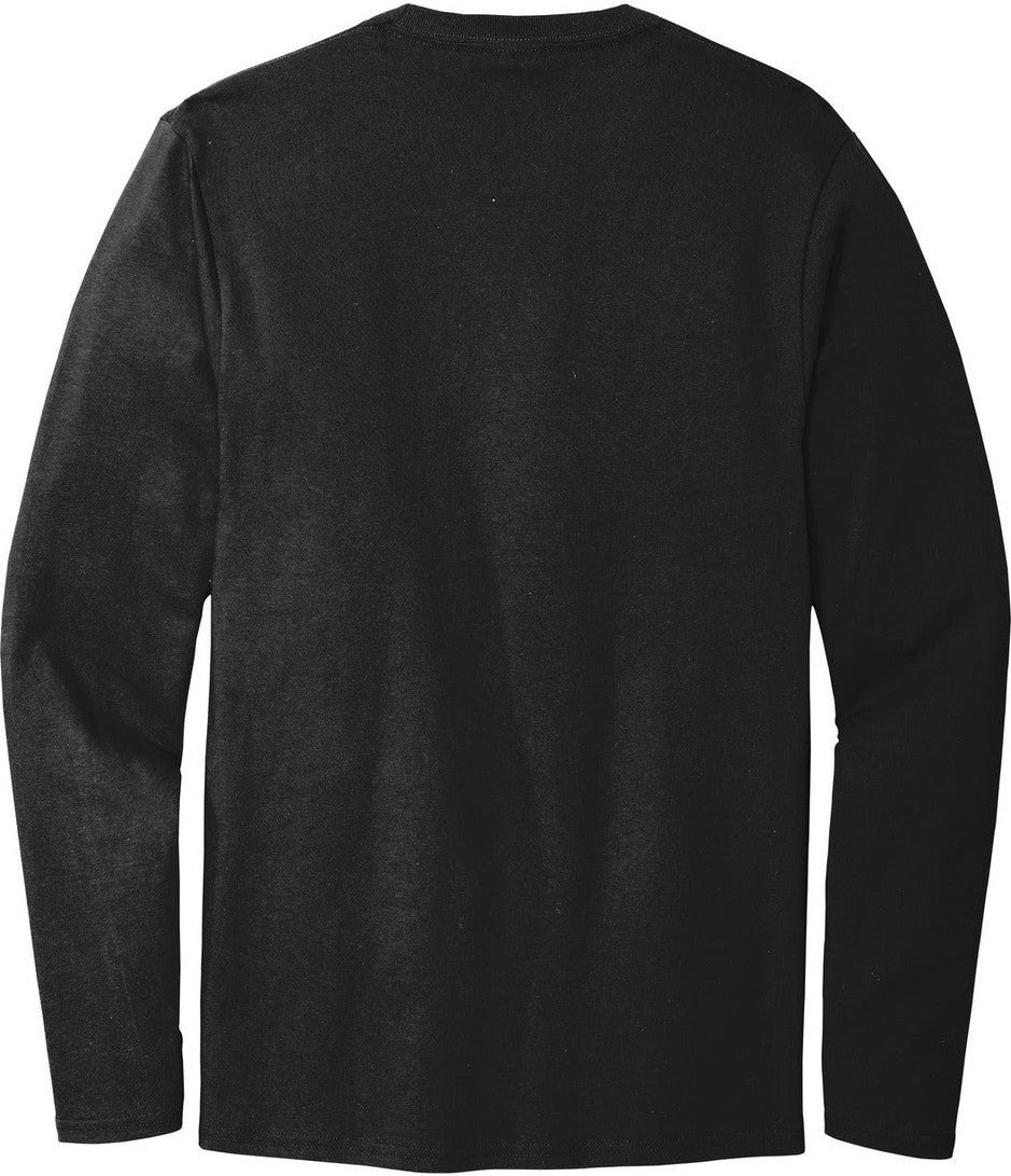 Front View of Deep Black Port & Co Long Sleeve Bouncer Tee PC600LS