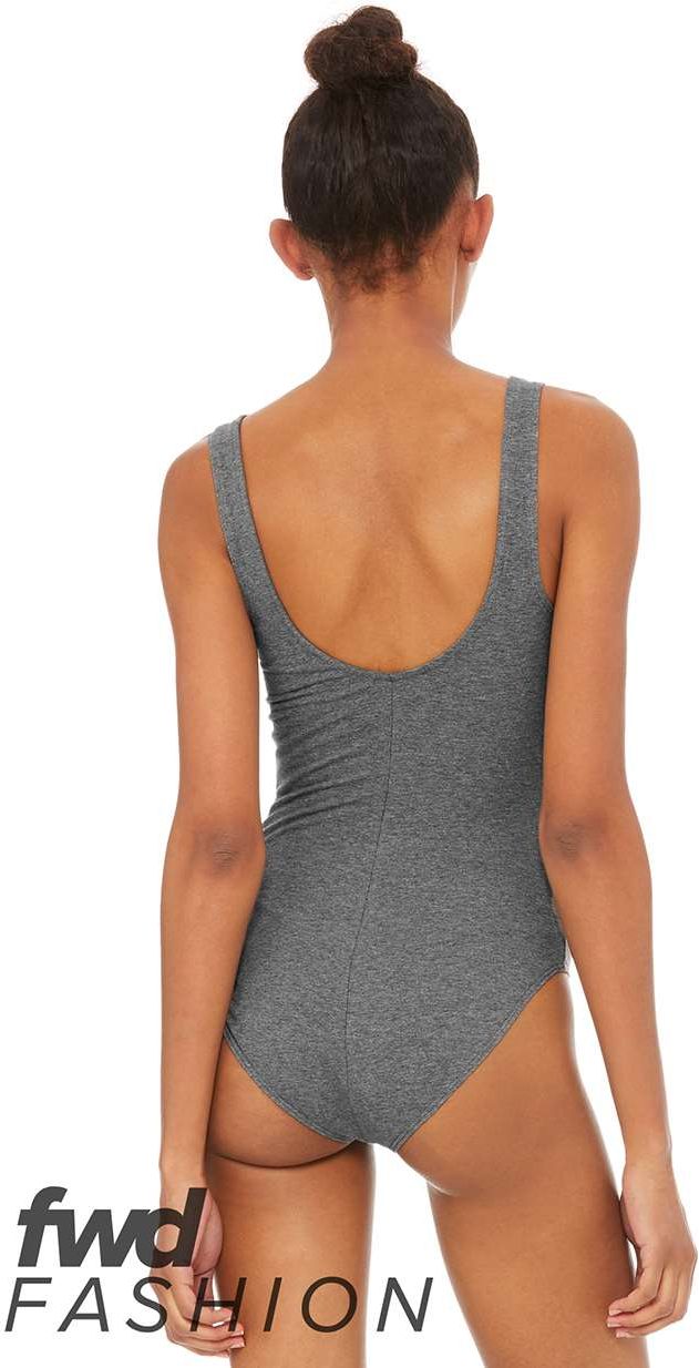 Front View of Deep Heather FWD Fashion Women's Bodysuit - 0990