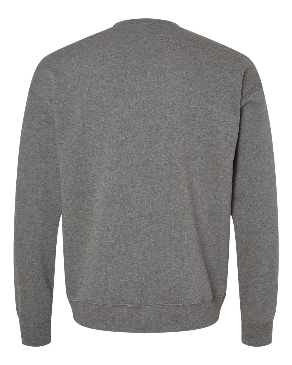 Front View of Deep Heather Sponge Fleece Drop Shoulder Crewneck Sweatshirt - 3945