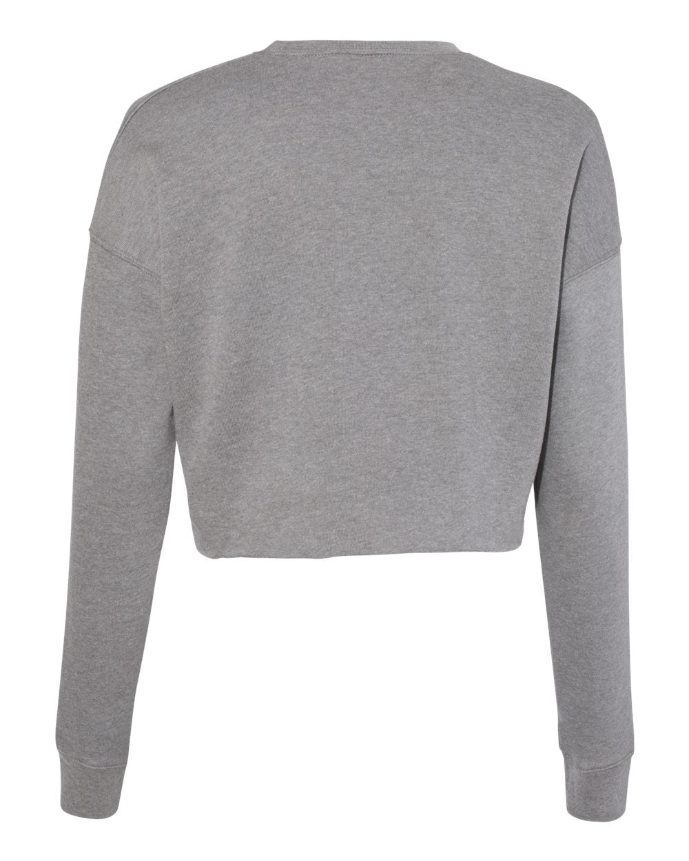 Front View of Deep Heather Women's Crop Crew Fleece - 7503